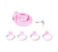 Conjunto de castidad de resina de : diseño transpirable, entrenador ajustable, tamaño portátil, un juguete sexual que satisface las necesidades de los amantes del fetiche.(Pink,Micro)