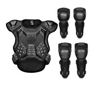 Conjunto De Chaleco Protector para Moto con Coderas Y Rodilleras, Protector Corporal Transpirable para Motocross, Trail, Ciclismo De Montaña, BMX Y Todoterreno