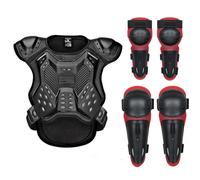Conjunto De Chaleco Protector para Moto con Coderas Y Rodilleras, Protector Corporal Transpirable para Motocross, Trail, Ciclismo De Montaña, BMX Y Todoterreno