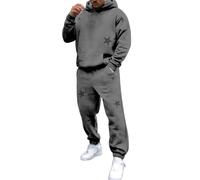 Conjunto de chándal ancho y holgado para hombre, conjunto de sudadera con capucha para ocio, fitness, bloque de color, pantalones elásticos para correr, sudadera con capucha para ropa deportiva al