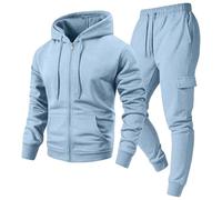 Conjunto de chándal con capucha y pantalón deportivo tipo cargo de | Un conjunto de dos piezas a juego con capucha con cordón, mangas de longitud completa, puños elásticos y pierna estilo cargo