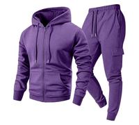 Conjunto de chándal con capucha y pantalón deportivo tipo cargo de | Un conjunto de dos piezas a juego con capucha con cordón, mangas de longitud completa, puños elásticos y pierna estilo cargo