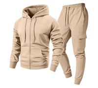 Conjunto de chándal con capucha y pantalón deportivo tipo cargo de | Un conjunto de dos piezas a juego con capucha con cordón, mangas de longitud completa, puños elásticos y pierna estilo cargo