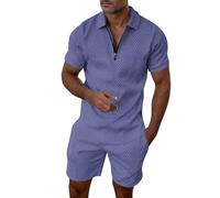 Conjunto de chándal de verano para hombre, chándal con camiseta y bermudas, traje de jogging, monocolor, elegante, para negocios, ropa deportiva, para exteriores, entrenamiento, para hombres, marine