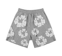 Conjunto de chándal de verano para mujer/hombre con camiseta y pantalón corto de chándal Y2K Conjunto de pantalones cortos de flores de verano de playa Survetements hombres/mujeres conjuntos