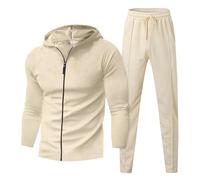 Conjunto de chándal deportivo para hombre, sudadera con capucha y pantalón de chándal para hombre, primavera, otoño, deportes, ocio, cremallera, cárdigan de color sólido, pantalones de manga larga