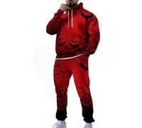 Conjunto de chándal para hombre, 2 piezas, conjunto completo de Halloween con estampado divertido 3D, sudaderas sueltas con cordón y sudadera con capucha y pantalones deportivos cómodos casuales para