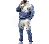 Conjunto de chándal para hombre, 2 piezas, conjunto completo de Halloween con estampado divertido 3D, sudaderas sueltas con cordón y sudadera con capucha y pantalones deportivos cómodos casuales para