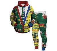 Conjunto de chándal para Hombre Bad Santa Conjunto de Sudaderas con Capucha y Joggers con Estampado 3D Conjunto de Dos Piezas Pocket Cool Christmas Streetwear