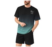 Conjunto de chándal para hombre, conjunto de pantalones cortos, conjuntos de hombres, actividades casuales, transpirables, holgadas, para correr y correr, para caminar diariamente, A-le negro, XXXXL