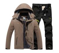 Conjunto de chaqueta y pantalones de esquí para hombre, impermeable, traje de nieve de 2 piezas, para snowboard, traje de nieve para montaña, resistente a la nieve, traje de moda de invierno, chaqueta