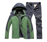 Conjunto de chaqueta y pantalones de esquí para hombre, impermeable, traje de nieve de 2 piezas, para snowboard, traje de nieve para montaña, resistente a la nieve, traje de moda de invierno, chaqueta