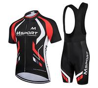 Conjunto de Ciclismo Transpirable - ropa de ciclismo Maillot y Culotte Acolchado con Gel 5D para Hombre - Msport 4 3XL