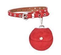 Conjunto de cinturón y bolsa con dispositivo, Red | Orificios para ojales en todo contorno, almacenamiento portátil extraíble, solapa con botón de presión, 1 juego
