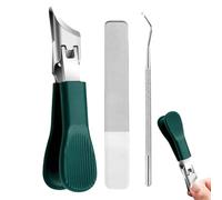 Conjunto de clipper de uñas, cortauñas para hombres,Amplia mordaza apertura antideslizante Clipper de uñas inclinadas | Herramienta ergonómica de manicura pesada para el cuidado en el hogar del salón