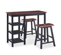 Conjunto de cocina leia 1 mesa alta + 2 taburetes negro/marrón