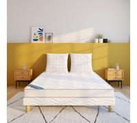 Conjunto de colchón de espuma PU y somier. Talla 160 x 200 cm. Color Blanco