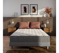 Conjunto de colchón de látex de 5 zonas Al. 20 cm + somier. Talla 160 x 200 cm. Color Gris