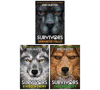 Conjunto de colección de libros de la serie 3 de Survivors de Erin Hunter (La oscuridad cae, Un enemigo oculto, La ciudad vacía)