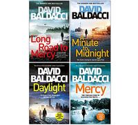 Conjunto de colección de libros de la serie 4 de David Baldacci Atlee Pine (El largo camino hacia la misericordia, Un minuto hasta la medianoche, Luz del día, Misericordia)