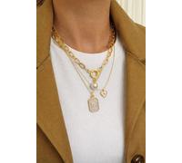 Conjunto de collar de esmalte de perlas de estrella polar, joyería de moda ajustable en capas de tres piezas, regalo para ella