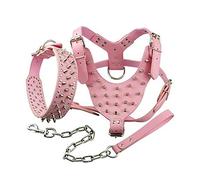 Conjunto de Collar y Arnés para con Tachuelas y Púas Material Robusto Función Elegante para Amantes de Las Mascotas Cuero de PU (Generic08e2pgrvhn-210525HT01-1)