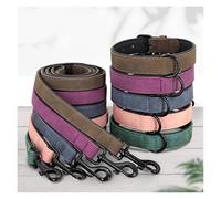 Conjunto de Collar y Correa para Perro, Acolchado, Correa Duradera para Perro.(Black 4,S)