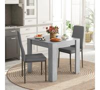 Conjunto De Comedor Homcom De 3 Piezas Con Mesa De Cocina De 80X80X76 cm Y 2 Sillas Modernas Y Compactas De 41X50X97 cm Gris oscuro