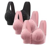 Conjunto de comida para niño y niño, anillo de acero sin cordones, delgado, transpirable, cómodo, gran tamaño, hebilla Brater sujetador para mujer, cuello en V, cuerpo profundo sin tirantes, blanco