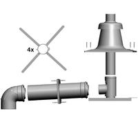 Conjunto De Conexión Wolf DN60/100 - C93x DN80 En Pozo, Cubierta PP
