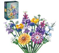 Conjunto de Construcción de Ramo de Flores, Conjunto de Construcción para Arreglo de Flores Silvestres, Compatible con la Colección Botánica de Lego - Regalo para Adultas y Niñas, 1183 Piezas