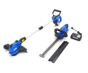 Conjunto de cortasetos y desbrozadora HBM 20V- 4.0Ah, incluyendo 2 baterías
