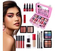Conjunto de cosméticos adolescentes portátiles genéricos - kit de maquillaje para adolescentes, kit de maquillaje para niñas | Kit de maquillaje de gran capacidad, paletas de maquillaje de larga