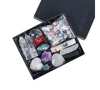 Conjunto de cristales curativos naturales de 11 piezas, punto de cristal, varita mágica, cristal de chakra, chips caídos, piedras, bola de cristal