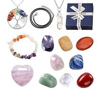 Conjunto de cristales naturales | Juego de 13 cristales naturales coloridos | Colección de cristales, joyas de , kit de cristales para regalo, colección y decoración del hogar Tileze