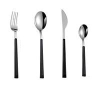 Conjunto de cubiertos de cubiertos de acero inoxidable Conjunto de cubiertos de acero inoxidable CUCHILLO CUCHILLO Tenedor Cuchara Cucharada Cucharada Cucharadita (Color : Black)