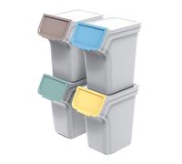 Conjunto de cubos de basura para reciclaje 4 piezas 4x25L 4x20L apilables UK