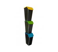 Conjunto de cubos de reciclaje 3x 35 L con tapas de colores apilables