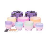 Conjunto De Cuencos De Canto De Cristal Helado De 6-12 Pulgadas De 7 PCS A-G Nota, For La Meditación Sound Sating Yoga, Con Estuche, Mazo De Goma, Palo De Gamuza, Junta Tórica (Size : 432Hz)