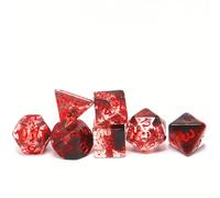 Conjunto de dados de juego poliédricos transparentes de dos colores negro y transparente con para DND RPG MTG juego de mesa D4 D6 D8 D10 D12 D20 (ATQ), regalo de juegos