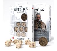 Conjunto De Dados De The Witcher Vesemir 7 Dados + Moneda Q-Workshop RPG