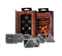 Conjunto De Dados Poliédrica Metal Svetovid Plateado Negro Q Workshop RPG