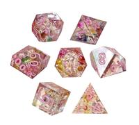 Conjunto de Dados poliédricos de 7 - Dados de Juego Transparentes numerados para RPG, con función de Rodadura versátil, Juguete Educativo para matemáticas, probabilidad, Juegos de r