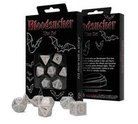 Conjunto De Dados RPG Bloodsucker Inmortal 7-Dados Shimmer Blanco Dorado