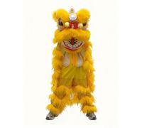 Conjunto de Danza Del León Para Festival, Cabeza de León De 12 Pulgadas, Conjunto de Accesorios de Actuación, Disfraz de Danza Del Dragón Para Año Nuevo(Yellow,Adult styles)