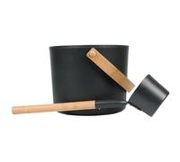 Conjunto de de sauna - barril de aluminio de 7 L con cucharón largo, recipiente de agua de spa | Diseño de vapor minimalista, tema de bienestar, kit de correspondencia duradero para un gasto