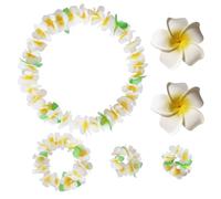 Conjunto De Decoración Hawaiana De 6 Piezas, Collar De Flores Hawaianas, Decoración De Collar De Flores, Decoraciones De Fiesta Hawaiana, Conjunto De Collares De Flores Hawaianas