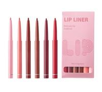 Conjunto de delineador de labios impermeable: mancha de labios mate mate a prueba de manchas 6x y lápiz labial de larga duración, bolígrafos de delineador de labios de alto pigmento para mujeres, text