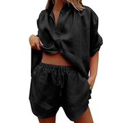 Conjunto de Deporte para Mujer,Camiseta y Pantalones Cortos Camiseta Yoga Cintura Alta Cómodo Transpirable Pijama Casual sólido Chándal Vacaciones Tropicales Correr Gimnasio Trajes