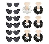 Conjunto de despedida de soltera de 12 piezas, gafas de sol en forma de corazón, tocado de novia del equipo, gafas de sol de fiesta, despedidas de soltera